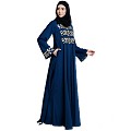 Umbrella abaya with golden embroidery work - Teal Umbrella abaya with golden embroidery work - Teal